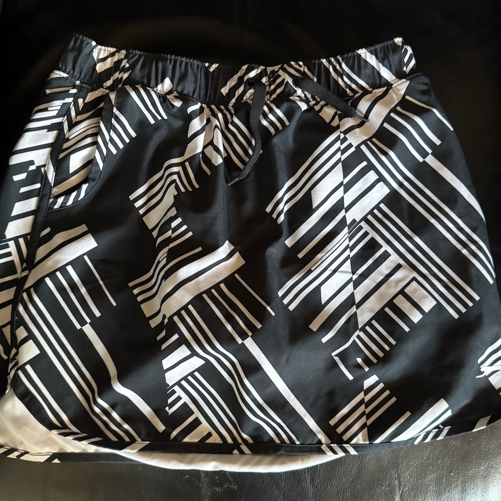 Slazenger Black and White Striped Golf Skort